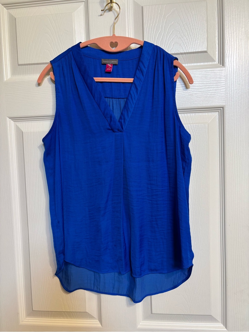 Vince Camuto Royal Blue Sleeveless V-Neck Blouse